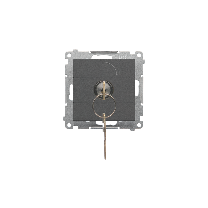 Łącznik jednobiegunowy z kluczem, 2 pozycyjny, 0-1 Grafitowy mat Simon 55 - TW1K.01/116