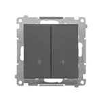Łącznik krzyżowy podwójny grafitowy mat Simon 55 TW7/2.01/116 - elegancki element instalacji elektrycznej.