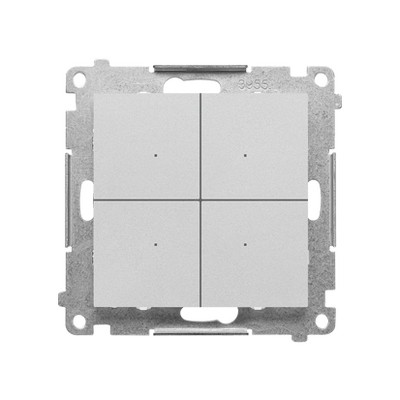 Łącznik/przycisk poczwórny elektroniczny Aluminium mat Simon 55 - TEW4.01/143