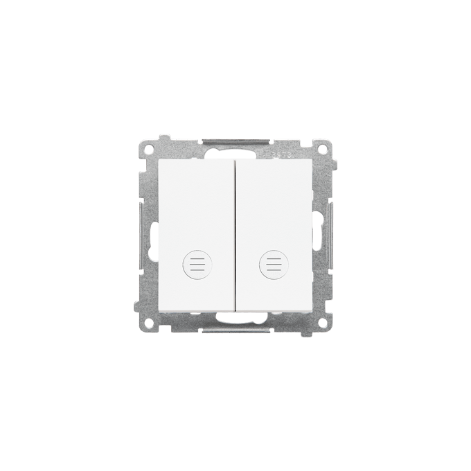 Łącznik schodowy podwójny z podświetleniem (bez piktogramu) Biały mat Simon 55 - TW6/2L2.01/X/111