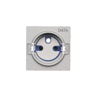 Pokrywa gniazda pojedynczego DATA z przesłonami Aluminium mat Simon 55 - TGD1ZP/143