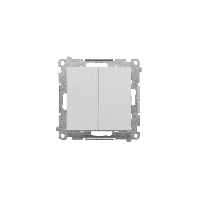 Przycisk podwójny zwierny Aluminium mat Simon 55 - TP2.01/143