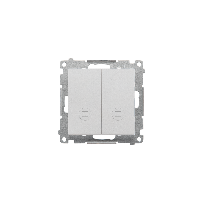 Przycisk podwójny zwierny z podświetleniem Aluminium mat Simon 55 - TP2L2.01/143