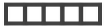 Ramka pięciokrotna Szkło mrożone czarne Simon 55 Nature - TRN5/179
