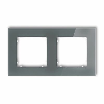 Ramka podwójna kwadratowa z efektem szkła Grafitowy/Biały Karlik ICON - 28-0-IRSK-2