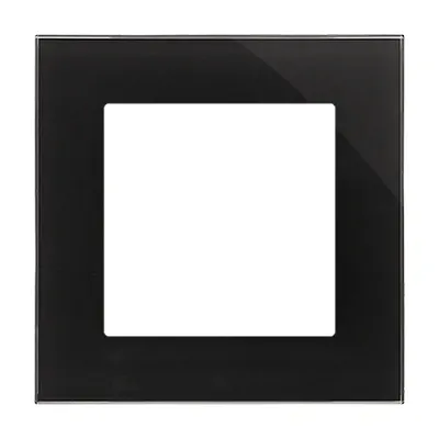 Ramka pojedyncza Simon 55 Nature w kolorze czarnym, wykonana ze szkła, z minimalistycznym designem.