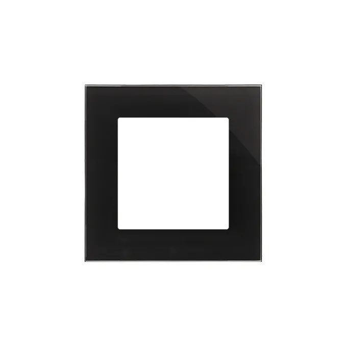 Ramka pojedyncza Simon 55 Nature w kolorze czarnym, wykonana ze szkła, z minimalistycznym designem.