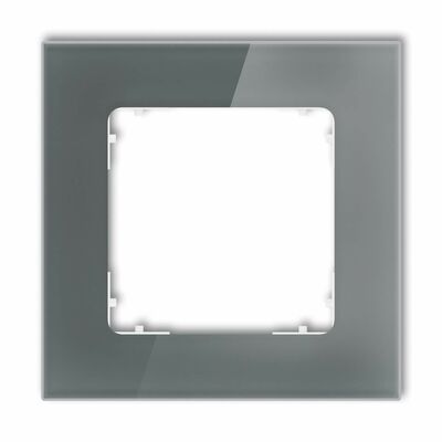 Ramka pojedyncza kwadratowa z efektem szkła Grafitowy/Biały Karlik ICON - 28-0-IRSK-1