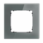 Ramka pojedyncza kwadratowa z efektem szkła Grafitowy/Czarny Karlik ICON - 28-12-IRSK-1