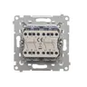 Tył łącznika krzyżowego podwójnego Simon 55 Aluminium mat z oznaczeniami L1, L2 i symbolem CE.