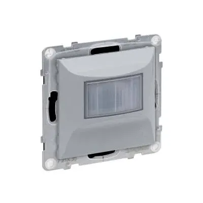 Czujnik ruchu bez zacisku neutralnego Aluminium Legrand Suno, model 721335A, szary, do montażu w ścianie.