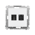 Gniazdo HDMI + RJ45 kat. 6 Biały mat Simon 55 - TGHRJ45.01/111