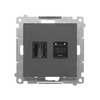 Gniazdo HDMI + RJ45 kat. 6 Grafitowy mat Simon 55 - TGHRJ45.01/116
