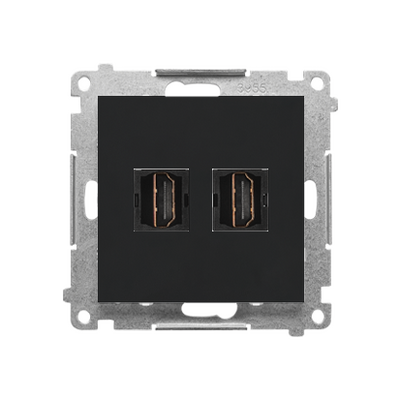 Gniazdo HDMI podwójne Czarny mat Simon 55 - TGHDMI2.01/149