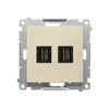Gniazdo HDMI podwójne Szampański mat Simon 55 - TGHDMI2.01/144