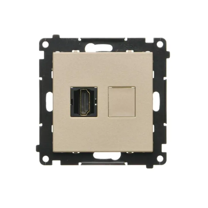 Gniazdo HDMI pojedyncze szampański mat Simon 55 TGHDMI.01/144 - eleganckie i funkcjonalne rozwiązanie do Twojego domu.