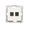 Gniazdo RJ45 kat. 5e + gniazdo telefoniczne RJ12 Biały mat Simon 55 - T5F.01/111