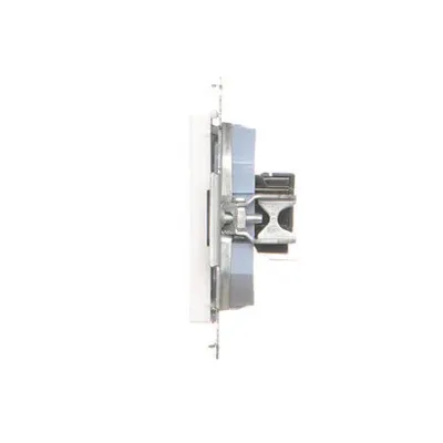Gniazdo RJ45 kat. 5e i RJ12 Simon 55 Biały mat T5F.01/111 - widok z boku