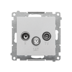 Gniazdo antenowe R-TV-SAT przelotowe Aluminium mat Simon 55 - TASP.01/143