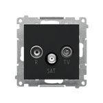 Gniazdo antenowe R-TV-SAT przelotowe Czarny mat Simon 55 - TASP.01/149