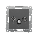 Gniazdo antenowe R-TV-SAT przelotowe Grafitowy mat Simon 55 - TASP.01/116