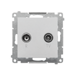 Gniazdo antenowe R-TV przelotowe Aluminium mat Simon 55 - TAP10.01/143