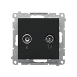 Gniazdo antenowe R-TV przelotowe Czarny mat Simon 55 - TAP10.01/149
