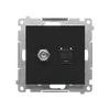 Gniazdo antenowe typu F + RJ45 kat. 6 Czarny mat Simon 55 - TASFRJ45.01/149