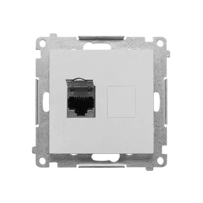 Gniazdo komputerowe RJ45 kat.6 ekranowane Aluminium mat Simon 55 T61E.01/143