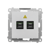 Gniazdo światłowodowe/optyczne podwójne SC/APC Aluminium mat Simon 55 - TGS2.01/143