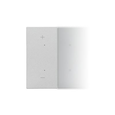 Klawisz połówkowy z piktogramem +/- do produktów elektronicznych (lewy) Aluminium mat Simon 55 - TKE24/143