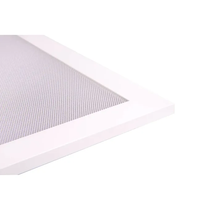 Panel awaryjny LED AURA 60x60 45W SA 3h MT Intelight - widok z boku na białą ramkę i perforowany dyfuzor.