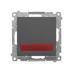 Sygnalizator świetlny LED Kontakt-Simon Simon 55 grafitowy mat z czerwonym podświetleniem, model TESS2.01/116.