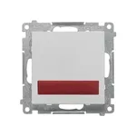 Sygnalizator świetlny LED z czerwonym podświetleniem, seria Simon 55, wykończenie aluminium mat.