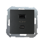 Ładowarka podwójna USB typu A+C Quick Charge 3.1A Grafit Simon 82