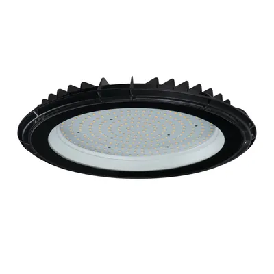 Oprawa LED high bay UFO Kanlux Miledo o mocy 150W, barwie neutralnej 4000K, z klasą szczelności IP-65.