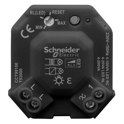 Ściemniacz przyciskowy do LED Aluminium Schneider Asfora