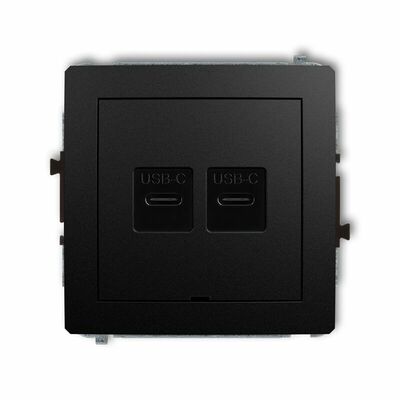 Ładowarka USB C podwójna 5V Quick Charge 3,1A Czarny mat Karlik Deco - 12DCUSBBO-7