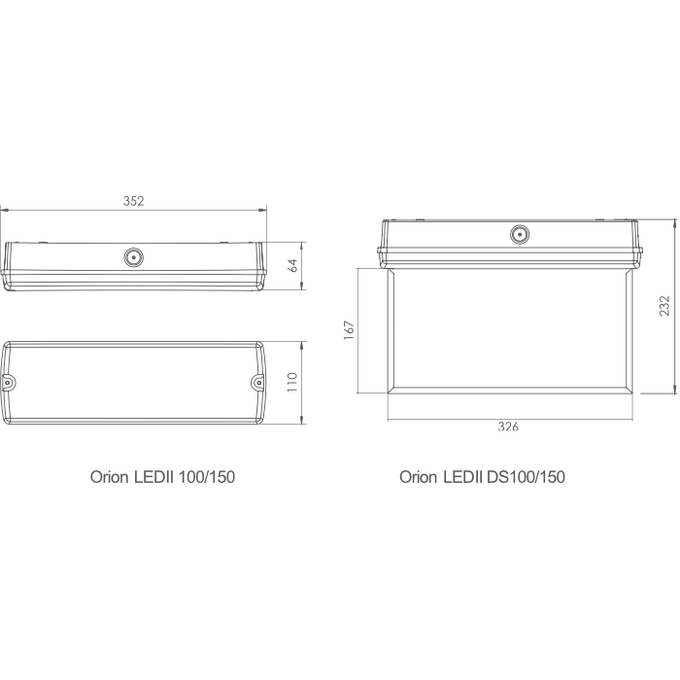 Oprawa ewakuacyjno-awaryjna ORION LED II 100 SA 3h AT 4W Czarny Intelight - 89775