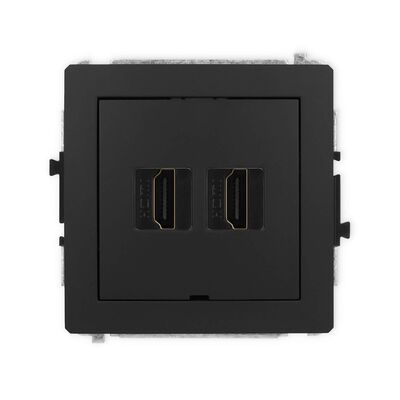 Gniazdo HDMI 2.1 podwójne Czarny mat Karlik DECO - 12DHDMIBO-6