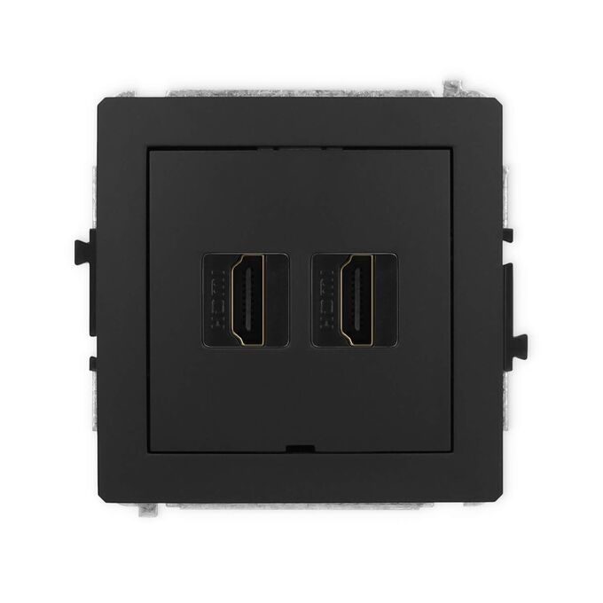 Gniazdo HDMI 2.1 podwójne Czarny mat Karlik DECO - 12DHDMIBO-6