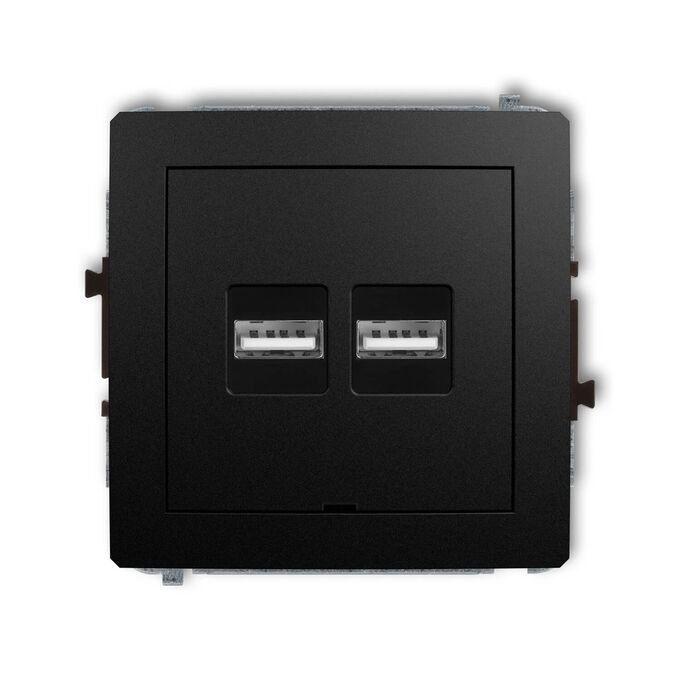 Ładowarka podwójna USB typu A+A 3.1A Czarny mat Karlik DECO - 12DCUSBBO-6