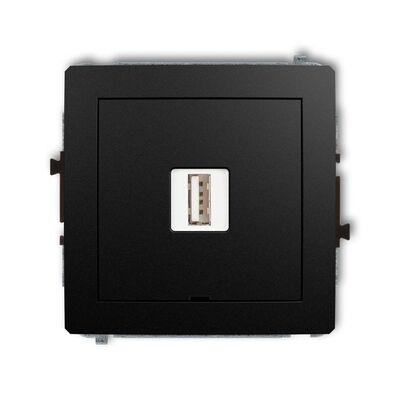 Ładowarka pojedyncza USB typu A 1A Czarny mat Karlik DECO - 12DCUSBBO-1