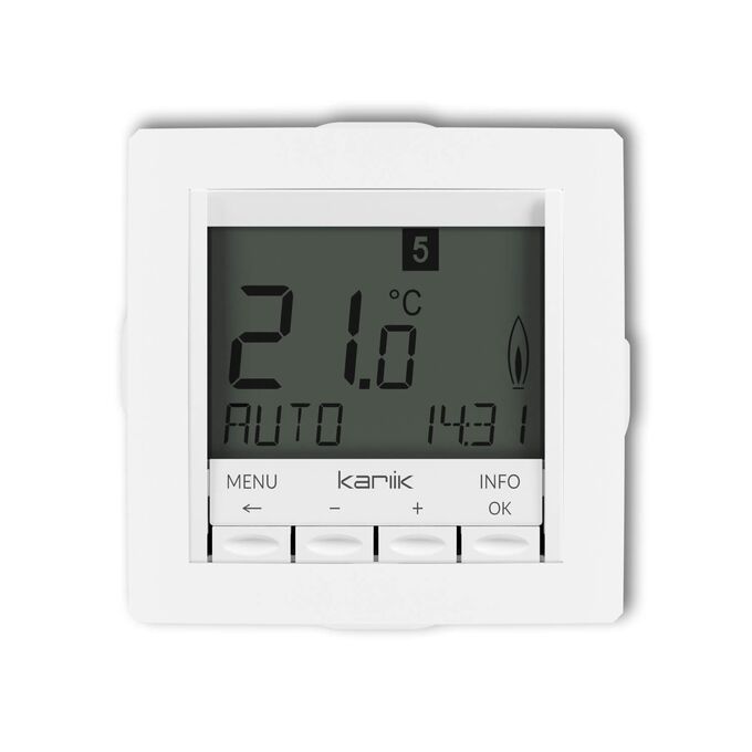 Regulator temperatury elektroniczny z czujnikiem napowietrznym Biały mat Karlik Deco - 25DRT-3.1