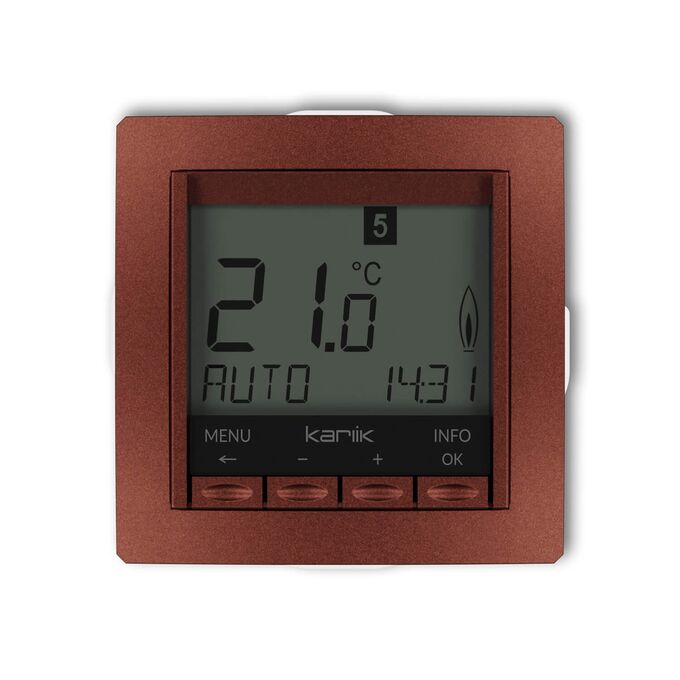 Regulator temperatury elektroniczny z czujnikiem napowietrznym Brązowy metalik Karlik Deco - 9DRT-3.1