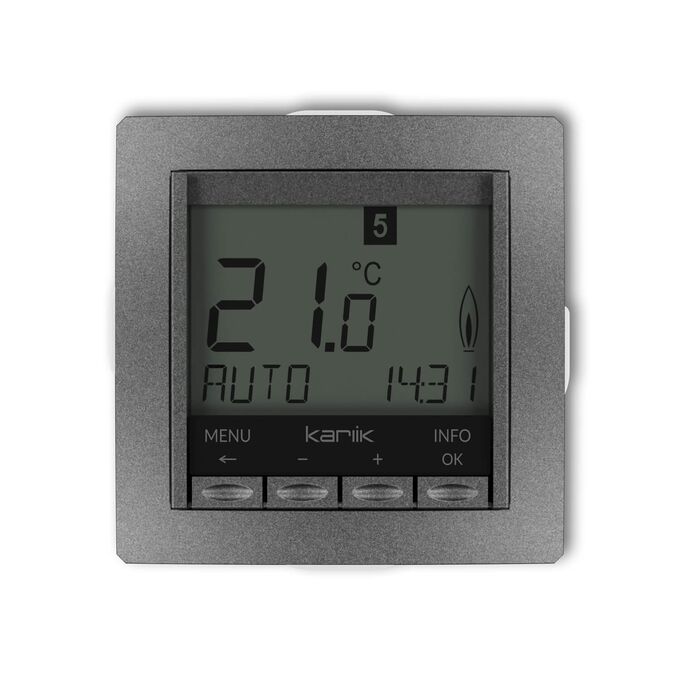 Regulator temperatury elektroniczny z czujnikiem napowietrznym Grafitowy Karlik Deco - 11DRT-3.1