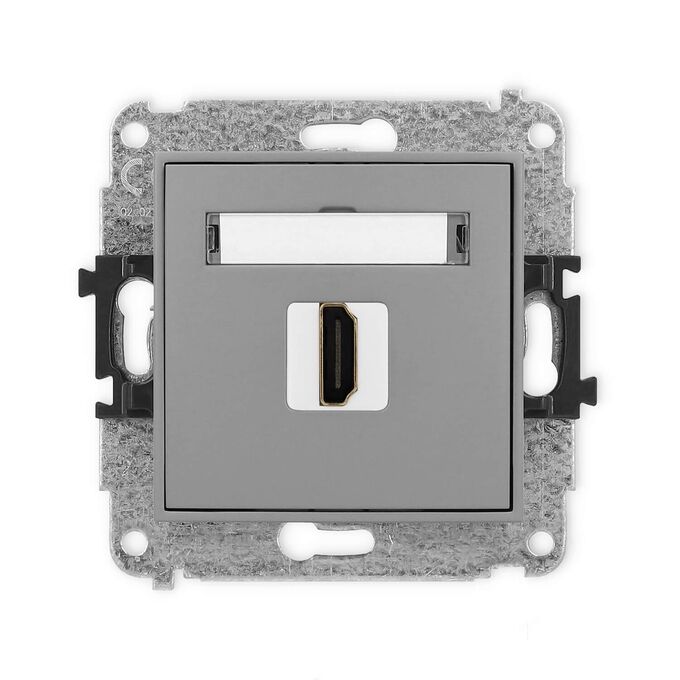 Gniazdo HDMI 2.1 pojedyncze (z polem opisowym) Szary mat Karlik Mini - 27MHDMI-5