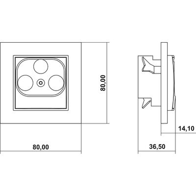 Gniazdo antenowe RTV-SAT końcowe (dwa wejścia) Taupe Karlik MINI - 60MGST