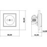 Gniazdo pojedyncze bez uziemienia z przesłonami Taupe Karlik MINI - 60MGP-1p