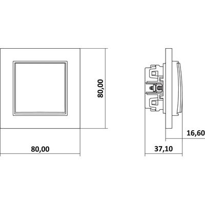 Łącznik dwubiegunowy Taupe Karlik MINI - 60MWP-9